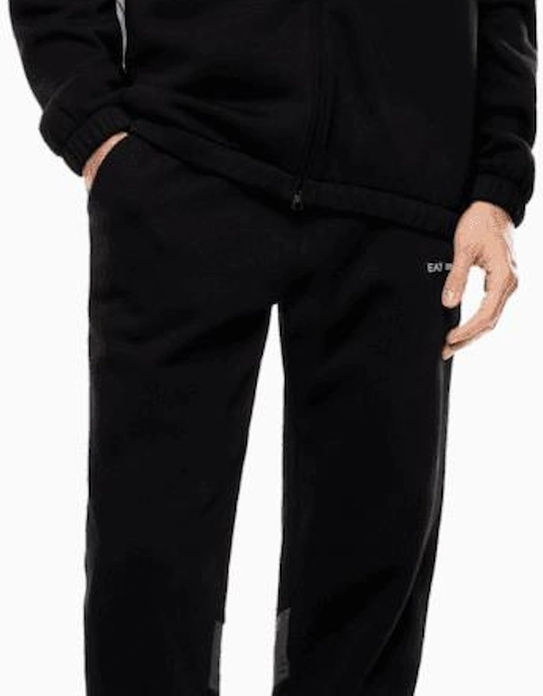 Colour Block Black/Grey Hooded Tracksuit