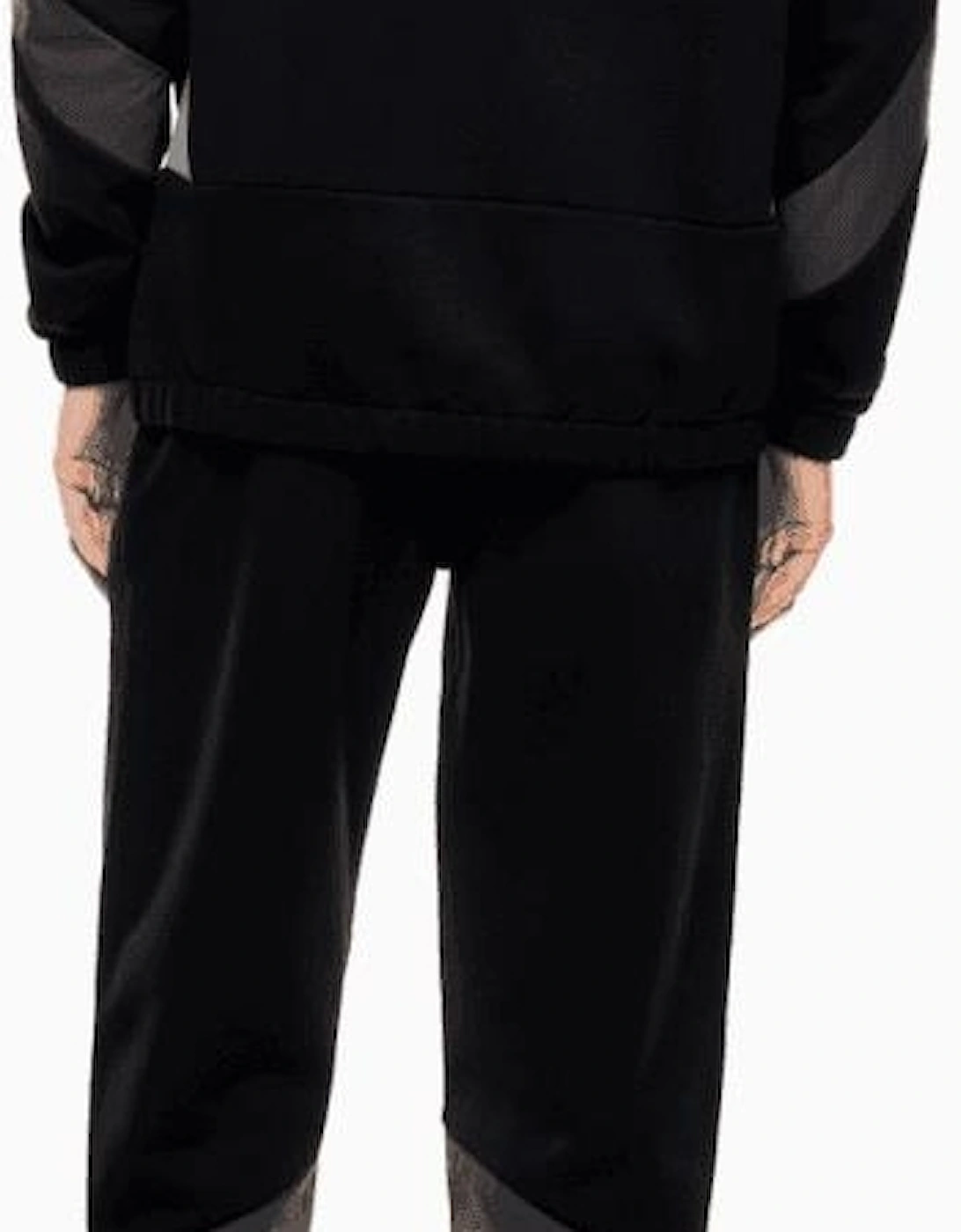 Colour Block Black/Grey Hooded Tracksuit