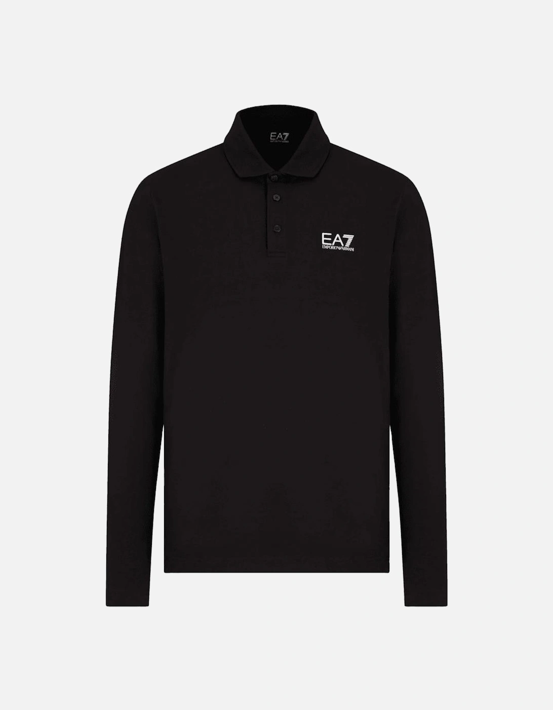 Long Sleeve Pique Cotton Black Polo Shirt, 4 of 3