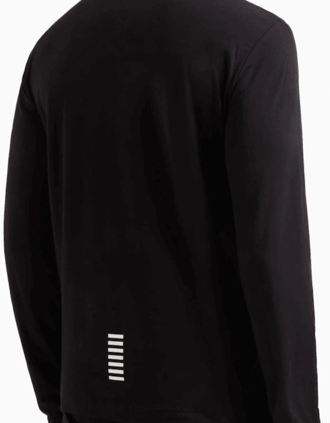 Long Sleeve Pique Cotton Black Polo Shirt