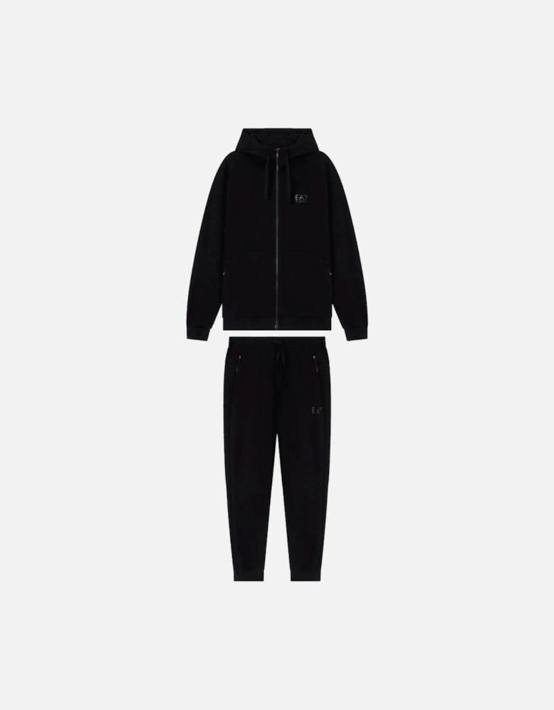 Ventus7 Performance Cotton Zip Hooded Black Tracksuit