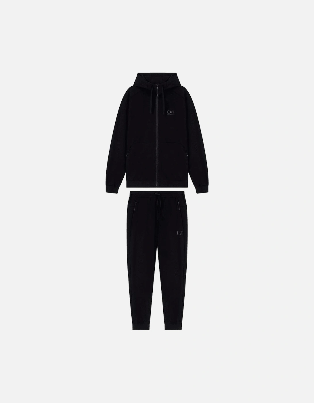Ventus7 Performance Cotton Zip Hooded Black Tracksuit, 6 of 5