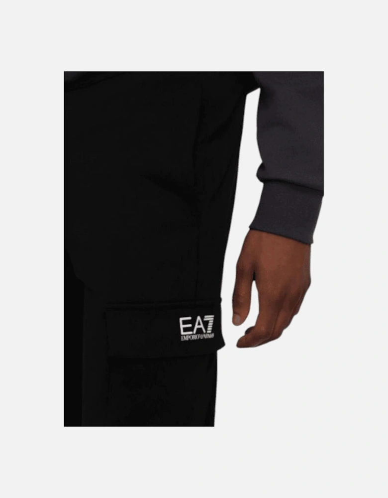 Cotton Regular Fit Black Cargo Jogging Pant
