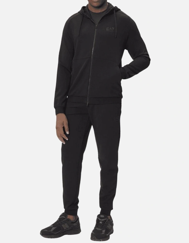 Ventus7 Performance Cotton Zip Hooded Black Tracksuit