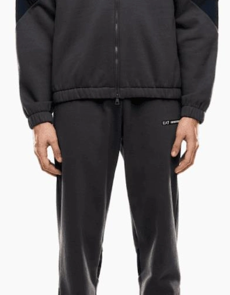 Colour Block Grey/Blue Hooded Tracksuit