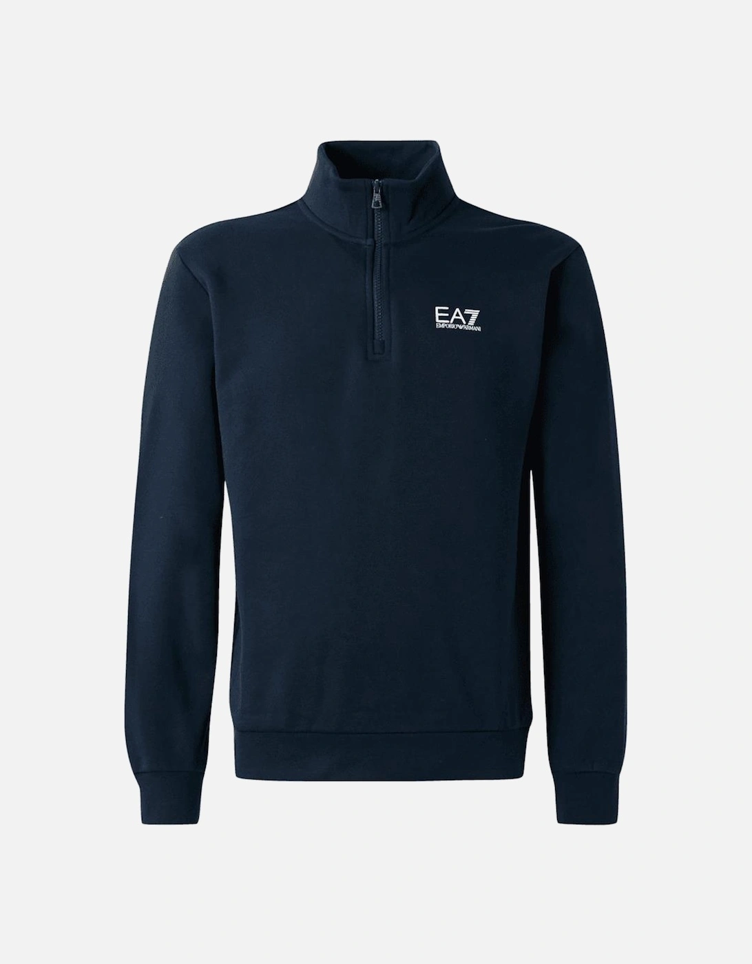 Core Logo Navy Quarter Zip Sweatshirt, 4 of 3