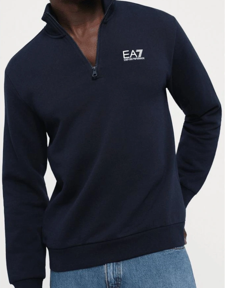 Core Logo Navy Quarter Zip Sweatshirt