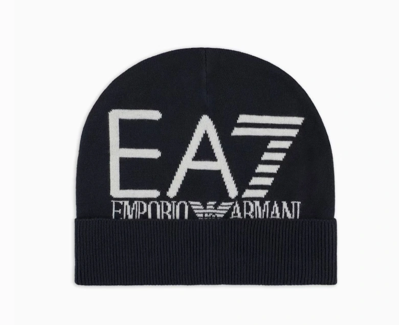 Oversize Logo Beanie - Navy