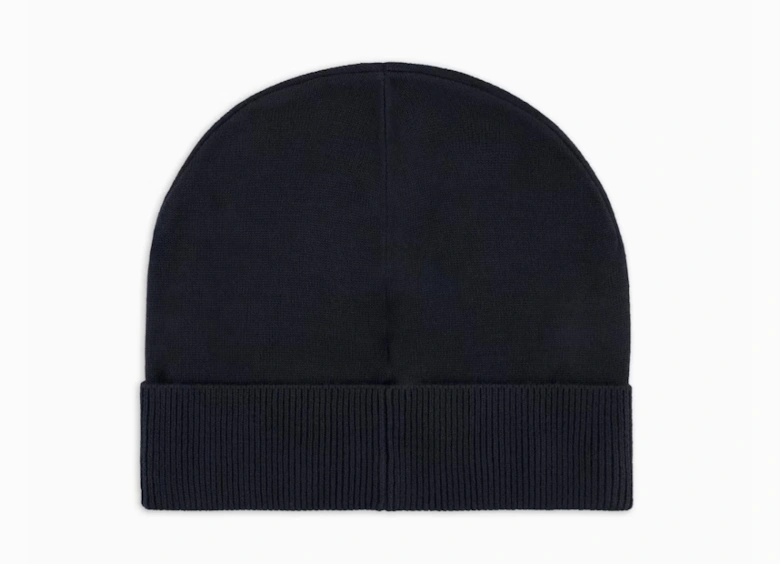 Oversize Logo Beanie - Navy