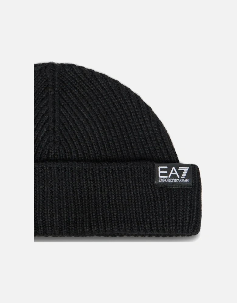 Patch Logo Fisherman Beanie - Black