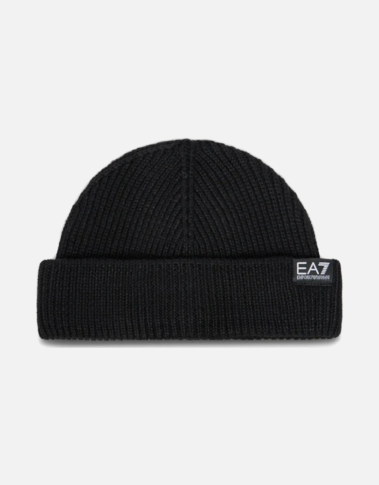 Patch Logo Fisherman Beanie - Black