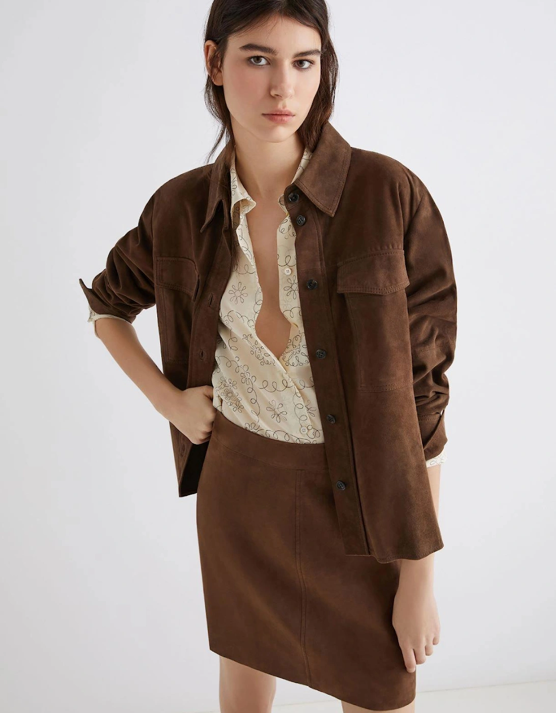 Marella Women's Gioco Suede Jacket - Brown - Size: 12