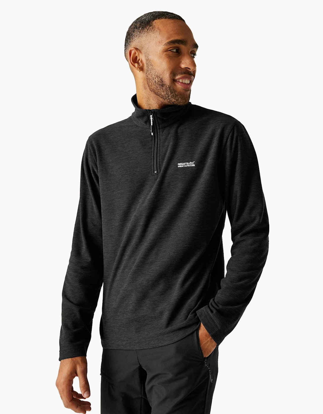 Regatta - Men's Fleece Jacket - Half Zip - Grey - Size M - Image 3