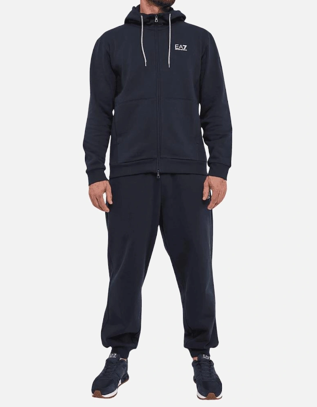 Rear Graphic Logo Hooded Loose Fit Navy Blue Tracksuit, 7 of 6