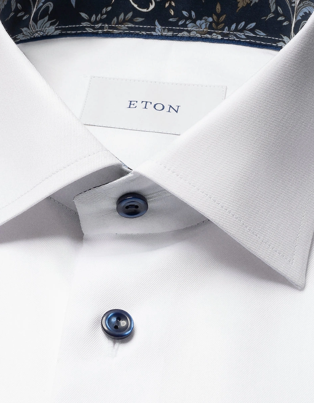 Signature Floral Effect Twill Shirt Contemporary Fit 00 White