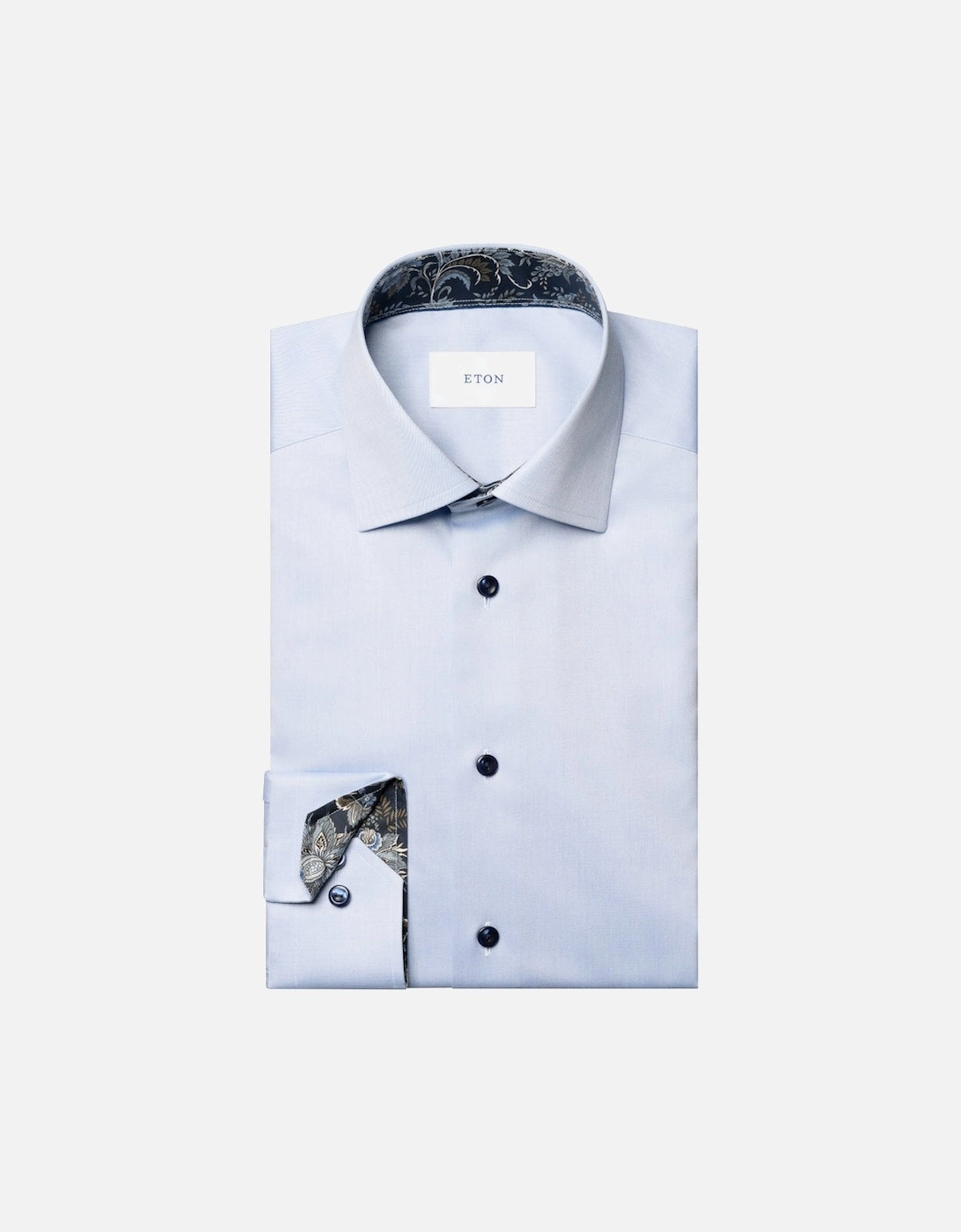 Signature Floral Effect Twill Shirt Slim Fit 21 Light Blue, 4 of 3