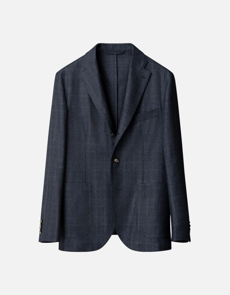 Wool Check Jacket 28 Navy