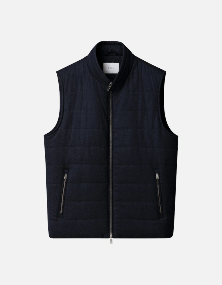 Wool Padded Vest 28 Navy