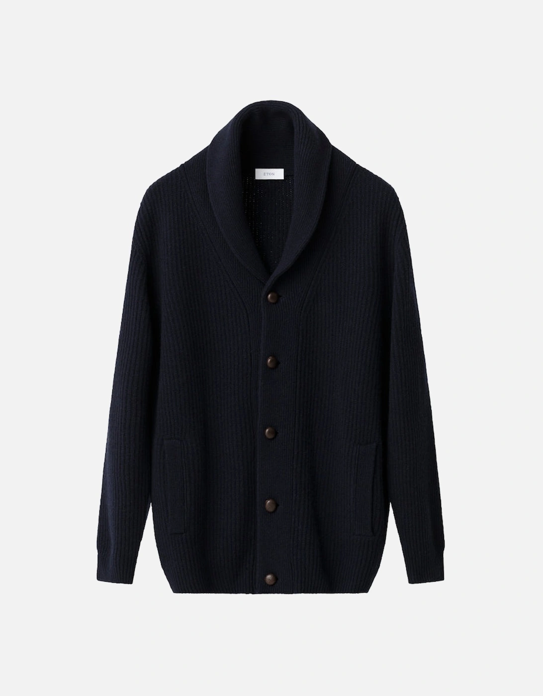 Wool Shawl Collar Knit Cardigan 28 Navy, 3 of 2