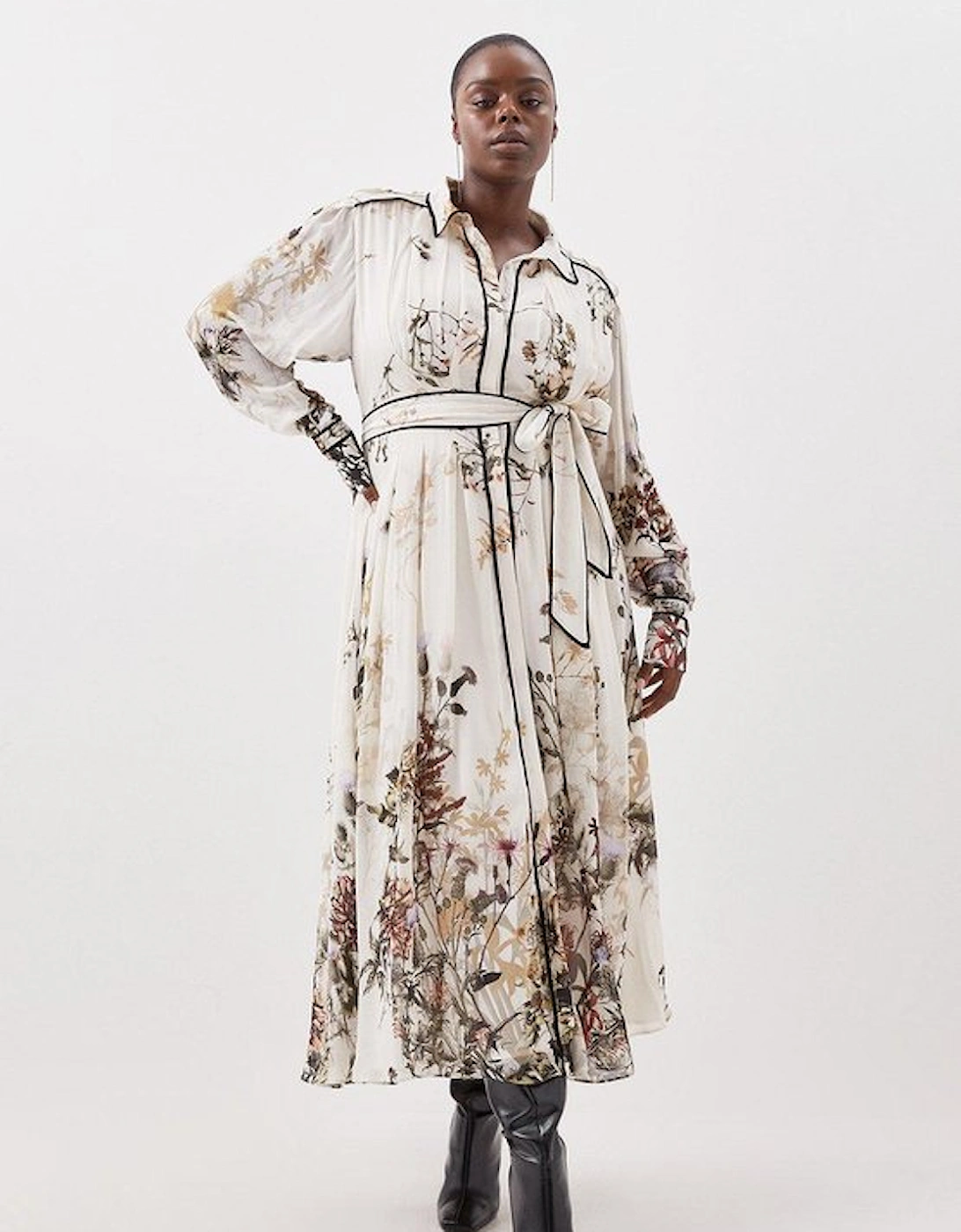 Lydia Millen Plus Size Viscose Woven Floral Shirt Woven Midi Dress, 2 of 1