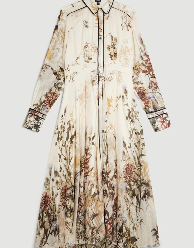 Plus Size Viscose Woven Floral Shirt Woven Midi Dress