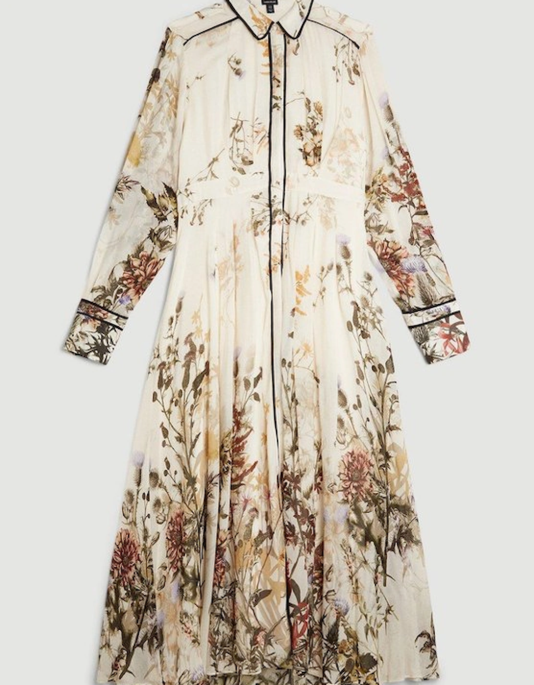 Plus Size Viscose Woven Floral Shirt Woven Midi Dress