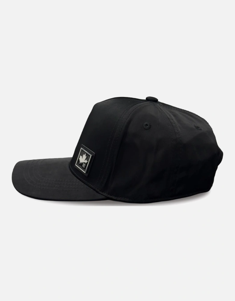 Small Silver Plaque Cap in Black