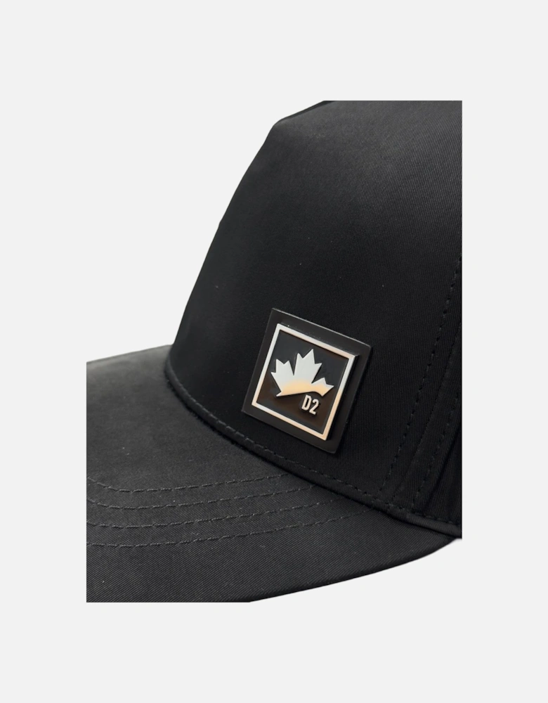 Small Silver Plaque Cap in Black