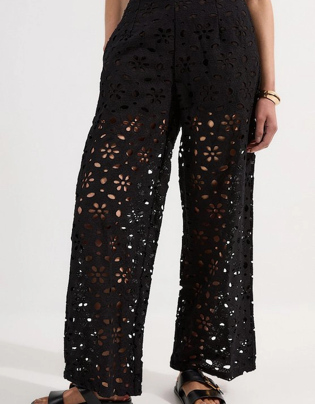 Cotton Broderie Woven Trouser