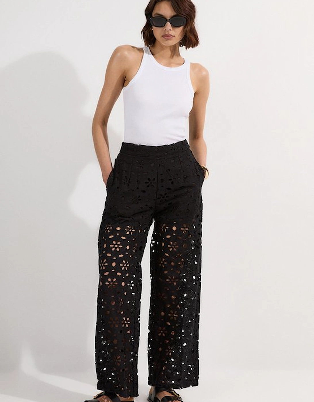 Cotton Broderie Woven Trouser, 5 of 4