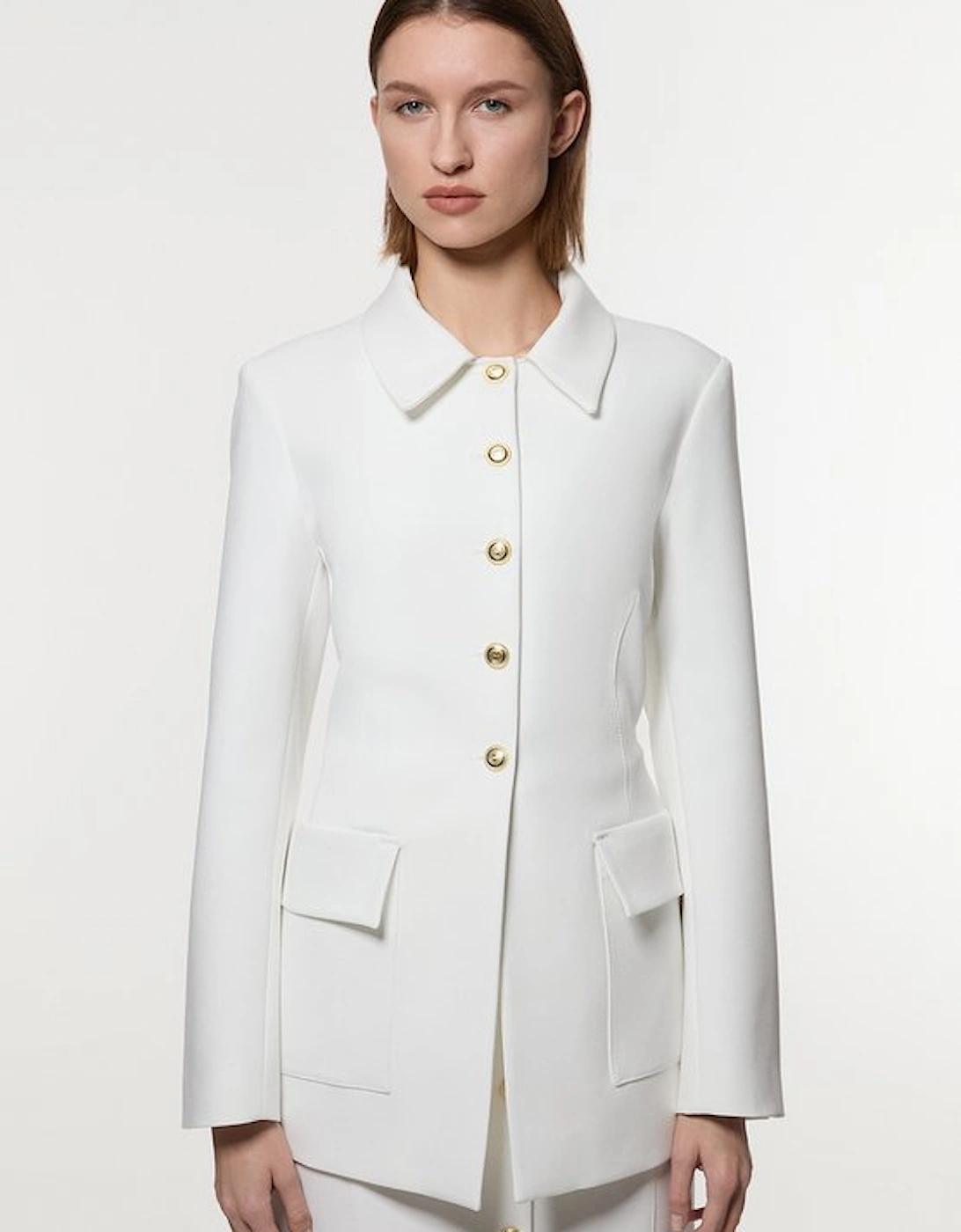 Clean Tailored Single Breasted Longline Jacket, 5 of 4