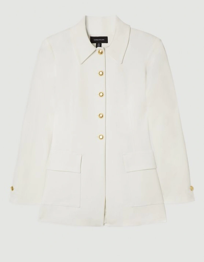 Clean Tailored Single Breasted Longline Jacket