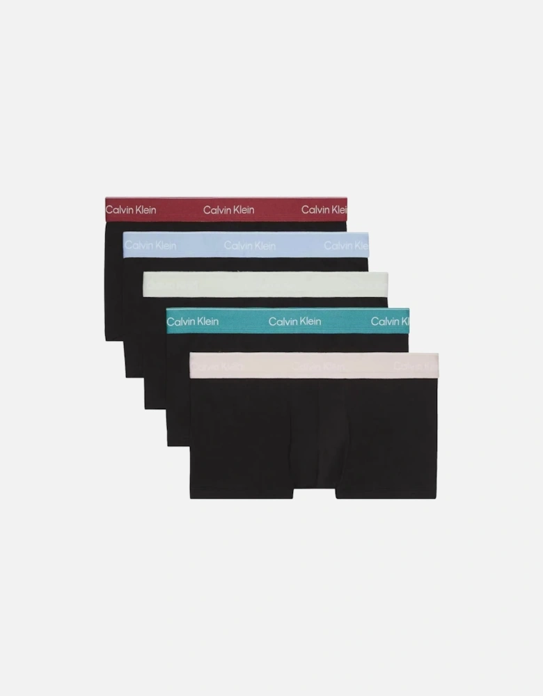 5-Pack Icon Cotton Stretch Low-Rise Boxer Trunks, Black w/ turf/berry/frozen/fall