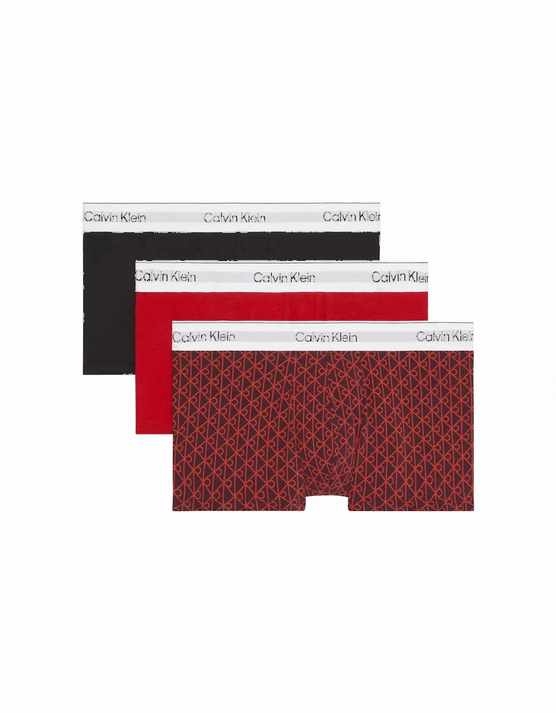 3-Pack Icon Emblem Print Low-Rise Boxer Trunks, Black / Emblem Dark Berry / Adrenaline Rush, 3 of 2
