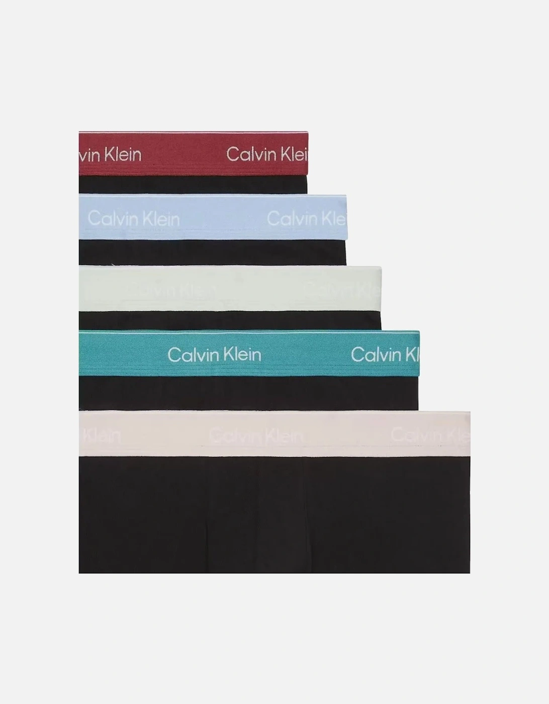 5-Pack Icon Cotton Stretch Low-Rise Boxer Trunks, Black w/ turf/berry/frozen/fall