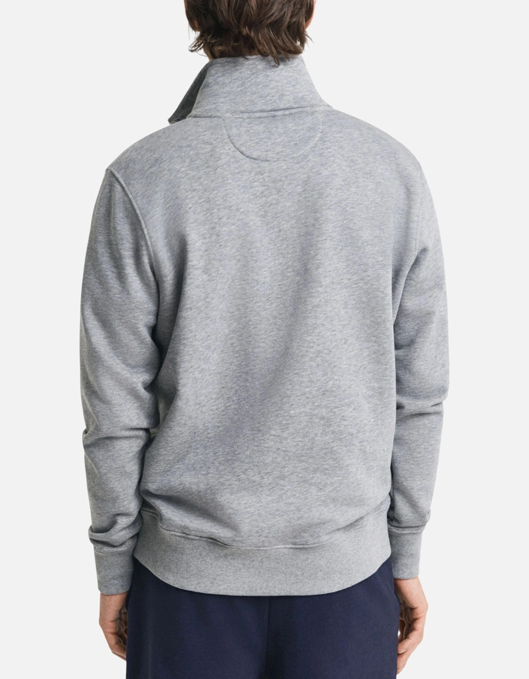 Mens Sweatshirt Embroidered Shield Half Zip