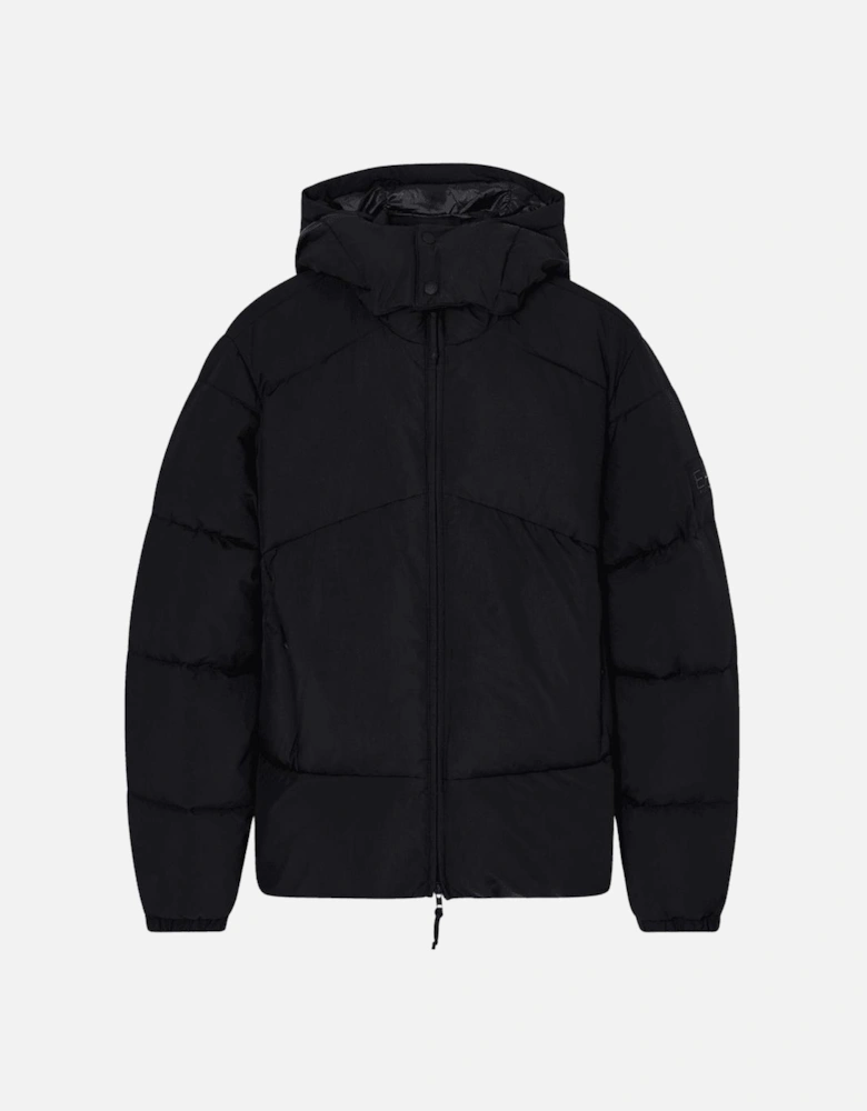 Rubber Logo Black Puffer Jacket
