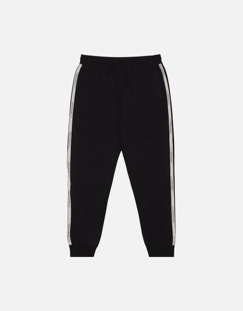 Tape Logo Overhead Hooded Black Tracksuit
