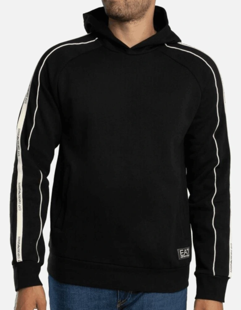 Tape Logo Overhead Hooded Black Tracksuit