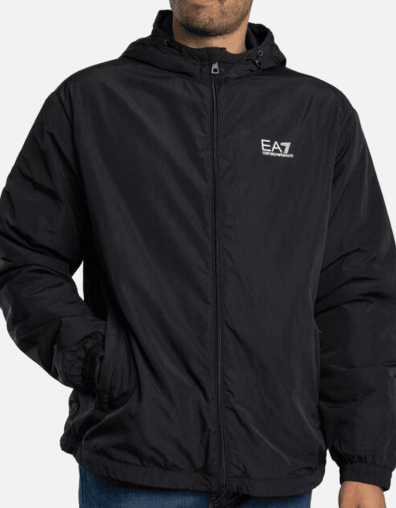 Core ID Lightwieight Hooded Black Jacket