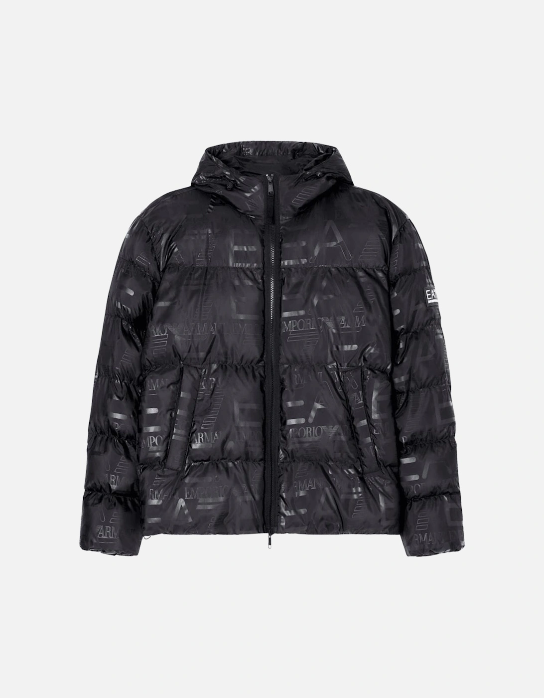 All-Over Logo Black Puffer Jacket, 4 of 3
