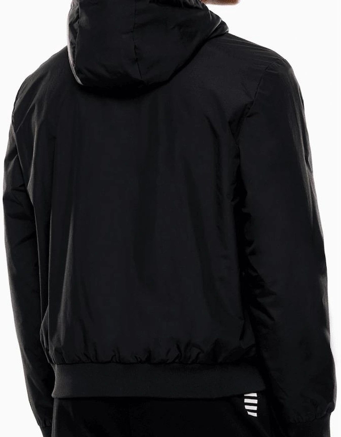 Technical Fabric hooded Black/Gold Bomber Jacket