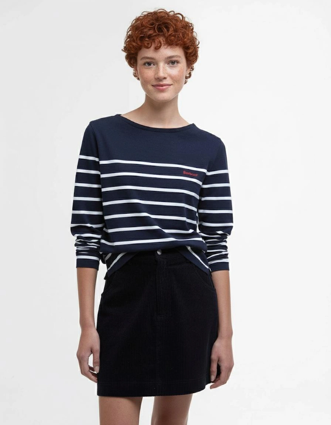 Bradley Womens Long Sleeve Striped Top - Navy Stripe