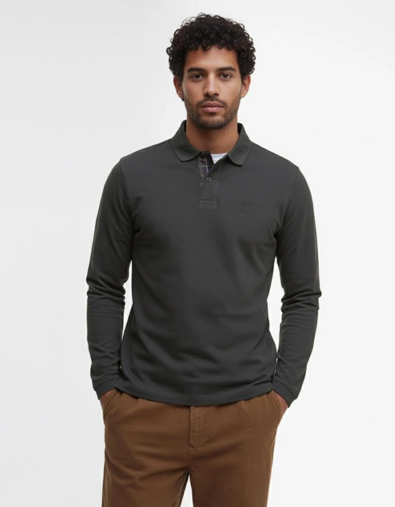 Sports Mens Long Sleeve Polo Shirt - Forest