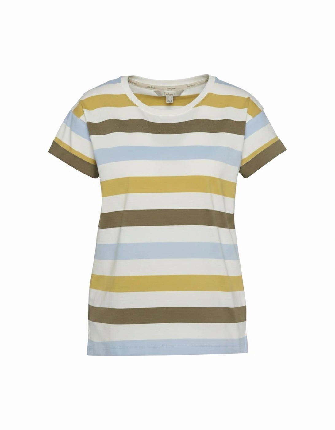 Women's Barbour Lyndale Womens Top - Limeade Stripe - White - Size: 12