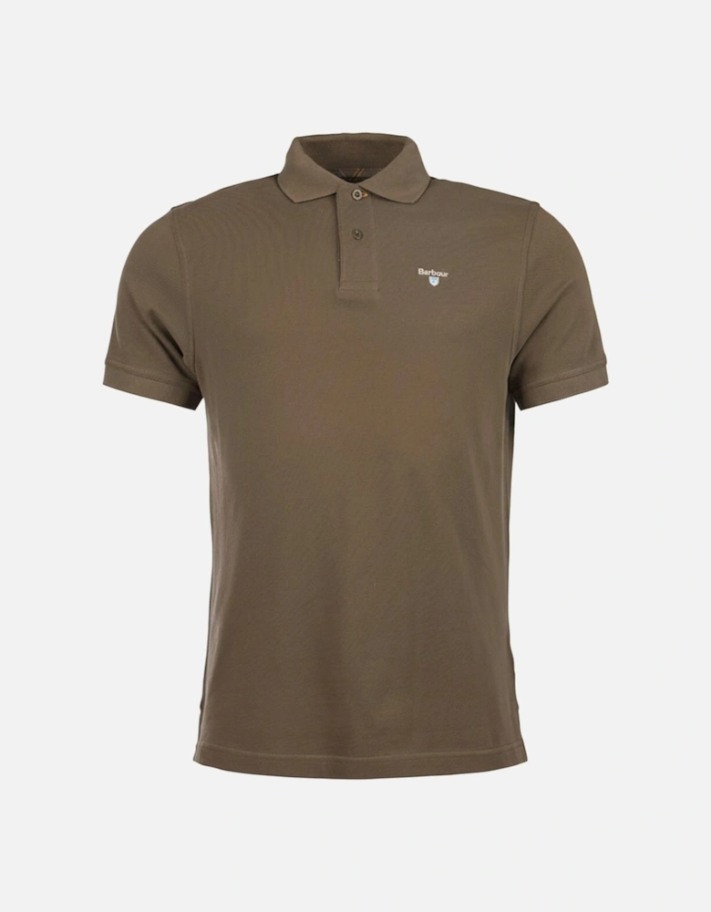 Tartan Pique Mens Polo S/S 25 - Dark Olive/Classic