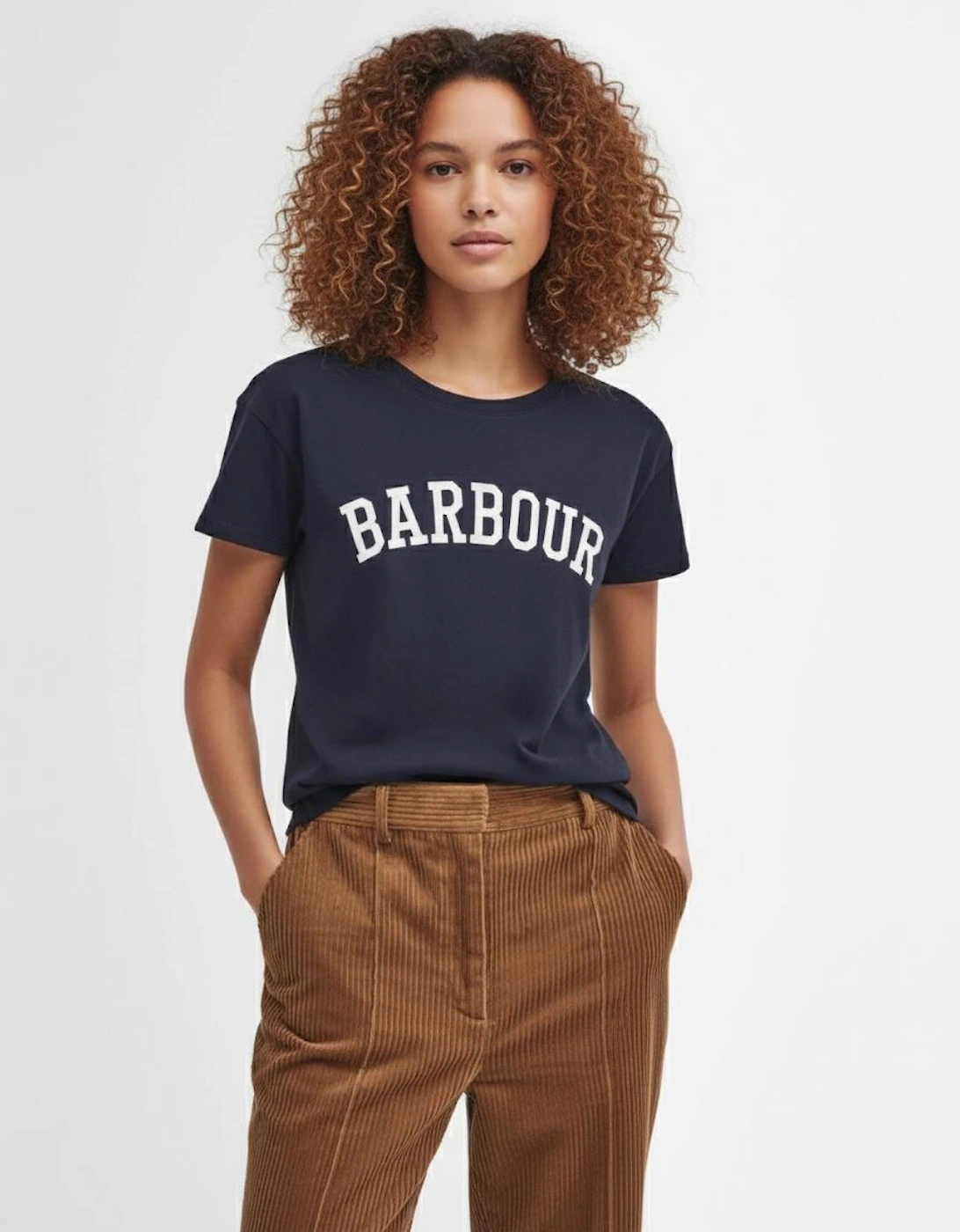 Northumberland Womens Short Sleeve T-Shirt - Navy/White