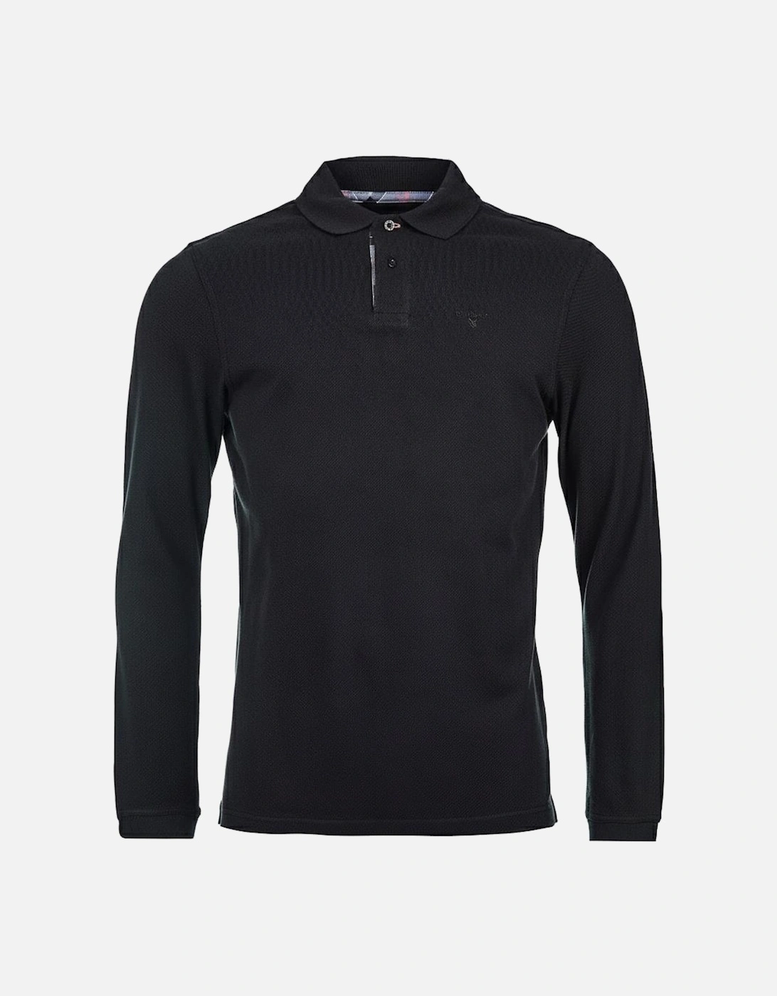 Sports Mens Long Sleeve Polo Shirt - Black, 10 of 9