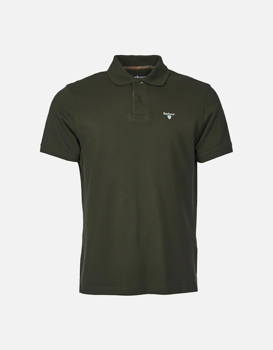 Men's Barbour Tartan Pique Mens Polo - Forest Green - Size: 36
