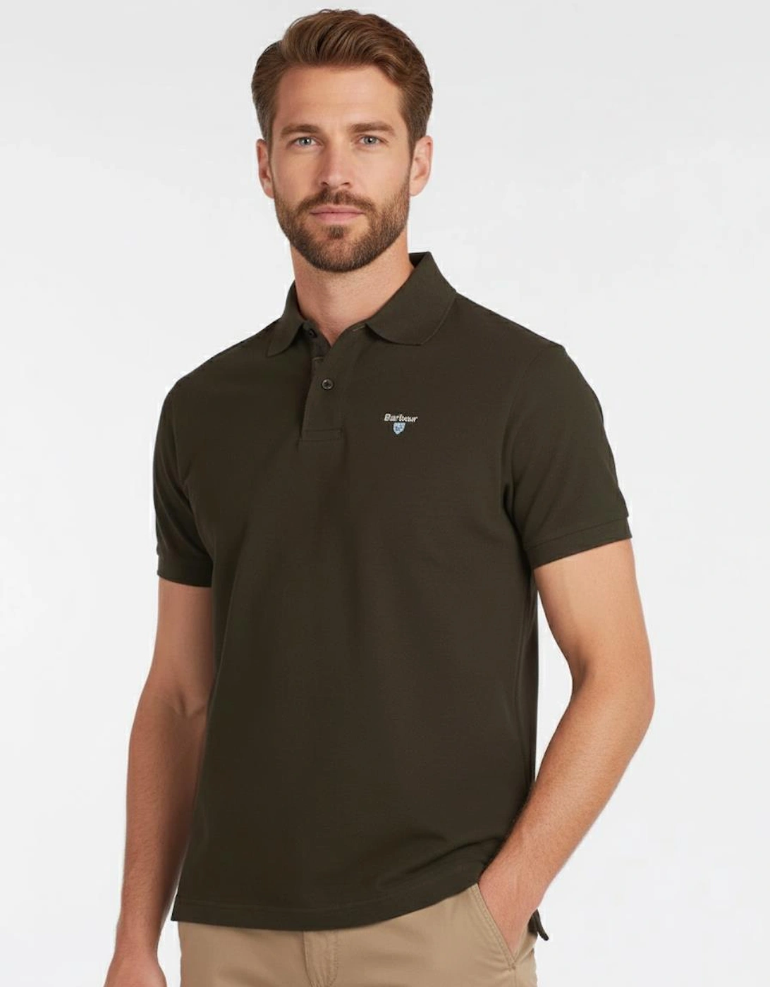Tartan Pique Mens Polo - Forest Green